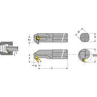 Bohrstange A08F SV95C-R-05 Anstellwinkel 50°, für VCGT 0501..