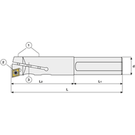 Feinbohrstange verstellbar, 10-12mm (1xCC..0602..) Weldon 10mm