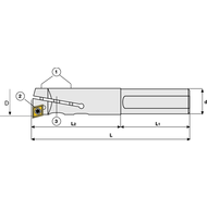 Feinbohrstange verstellbar, 10-12mm (1xCC..0602..) Weldon 10mm