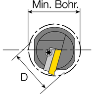 Bohrstange VHM SIR 0005 H06CB L=100mm (für Gewindeschneidplatten 06IR..), IK