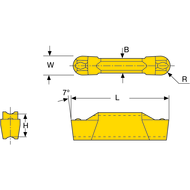 Stechwendeplatte DGT-N 3,00-1,50 DC7400 (Längsdrehen, Einstechen) W=3mm