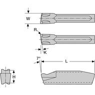 Stechwendeplatte DSC-3-6L DC554 links (Tief-Ein- und Abstechen) einseitig, 3mm