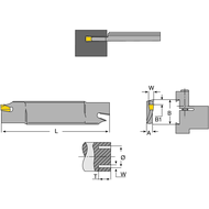 Stechschwert AH106 100R-2 (Axialeinstechen ø101-132mm), für Einsatz AIMF 2N