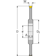 Scheibenfräser 100x22mm, Breite 2-2,2mm, für 10 Einsätze AIMC/AIMJ/AIPV 2