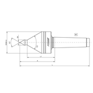 Körnerspitze 60° mitlaufend MK2 (verlängerte Laufspitze), Werkstück max. 170kg