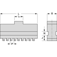 Grundbacken, gehärtet für Dreibacken-Drehfutter Nr. 4050010400 (400mm)