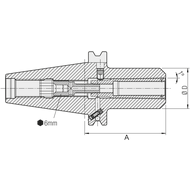 HG-Spannfutter DIN69871ADB SK40, 2-8mm A= 65mm