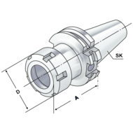 ER-Spannzangenfutter SK 40 - 1/10 - 63 | ER 16 ISO 7388-1 AD/AF mit Plananlage
