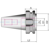 Hydro-Dehnspannfutter MAS403AD BT40, 20mm ultra kurze Ausführung