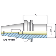 Zwischenhülse (DIN6383) MAS403AD BT30, MK1 A=45mm G2,5 25.000