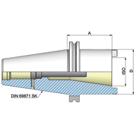 Zwischenhülse/Reduzierhülse DIN69871A SK40-SK30 A= 50mm