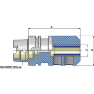 Fräseraufnahme (DIN6359) DIN69893 HSK-A63, 40mm A=125mm mit KK