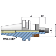 Kombi-Aufsteckfräsdorn MAS403AD BT30, 16mm A=45mm G2,5 25.000