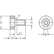 Fräseranzugsschraube M08/D16mm D1=M8 D2=20mm für-D=16mm