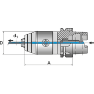 NC-Kurzbohrfutter DIN69893 HSK-A63, 0,5-16mm mit Stirnradgetriebe