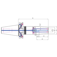 Schrumpffutter DIN69871ADB SK40, 32mm A= 80mm mit Kühlkanalbohrung