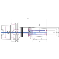 Schrumpffutter DIN69893 HSK-A63, 3mm A= 80mm mit Kühlkanalbohrung