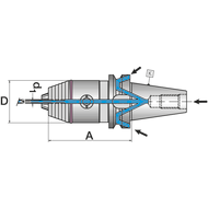 NC-Kurzbohrfutter MAS403ADB BT40, 0,5-13mm mit Stirnradgetriebe