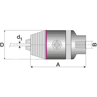 NC-Kurzbohrfutter DIN238 B16, 0,5-13mm mit Stirnradgetriebe