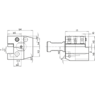 VDI Halter 69880 C2C3A-20X16X55 Doppelverzahnung, IK