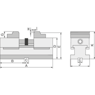 Zentrumspanner BB090mm mit glatten Backen, Spannpratzen + Knarre