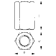 Verlängerungsmutter 3xD hoch, DIN6334, M6, 10mm