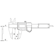 Wellennutenmessschieber digital 150mm (0,01mm) IP67 mit HM-Messflächen