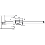 Tiefenmessschieber digital 150mm (0,01mm) IP67, mit Messstift 1,9mm