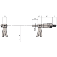 Bügelmessschraube 0-25mm (0,01mm) D18 für Gewindemesseinsätze