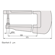 Dickenschnellmesser 0-10mm (0,01mm) Ausladung 120mm Keramik
