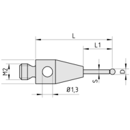 Taststift Wolframcarbid M3 S=1,0 L=32mm Kugel Rubin