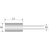 Filz-Polierstift Form ZYA 15x20mm mit Stirnbohrung