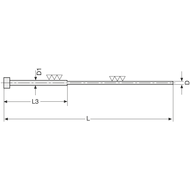 Präz.-Auswerfer DIN1530CH, L=200mm, 2,00x3,00mm