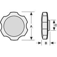 Schraubenköpfe, Sterngriff M6x38, schwarz (100/VPE)