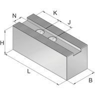 Aufsatzbacken weich 1,5x60° 165x60x72 P=43 N=22 M20 (3)