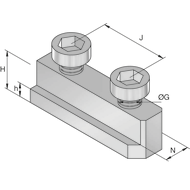 T-Nutensteine, doppelt E30 N18 M14, 33x13,5x18x30mm (3x)