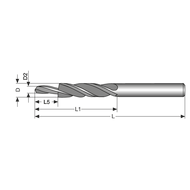 Stufenbohrer HSS DIN8374 90° für M5, 10x5,3mm Durchgang, fein