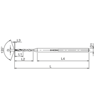 Hochleistungsbohrer VHM 5xD ADO-MICRO 1,3mm IK TiAlN