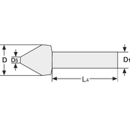 Kegel-und Entgratsenker HSS ähnl. DIN335C 90° 16,5mm Schaftlänge 150mm