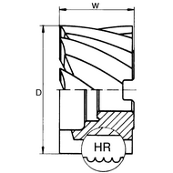 Walzenstirnfräser HSS-E DIN1880HR, 40x32x16mm Z=8 TiAlN