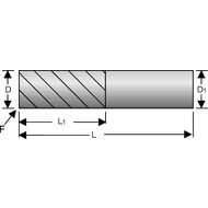 Alu-Trochoidalfräser VHM 30° 3,5xD 6mm Z=3 HA, Kantenschutz-Fase, TAC