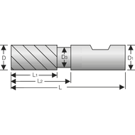 Schruppfräser HSS-E PM DIN844HR, 12mm Z=4 TiAlN