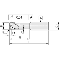 Schaftfräser für Ni Leg., Keramik, 6mm Z=4 HA