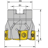 Aufsteckfräser TGPLUS 90190 90° 40x16 für 4 x LNXT 1306..