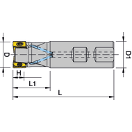 Schaftfräser TGPLUS 90190 90° 25x95 für 2 x LNXT 1306..