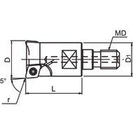 Einschraubfräser LINEPRO 40595 95° 25x35mm, M12, für 2 x XD..10T3..