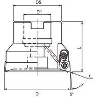 Aufsteckfräser LINEPRO 40595 95° 52x22mm, für 5 x XD..10T3..