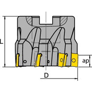 Eckfräser 90° 40x16x40mm, für 6 x AP..1003..