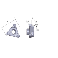 Schneidplatte C10 CR05 Teilradius R 0,5 einseitig Stechfräsen (Größe 10mm) AMT7