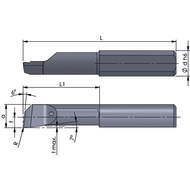 Schneideinsatz LX050.1-5R05 Innenausdrehen 4mm a=0,9 L1=5 Dmin=1,0mm P18C